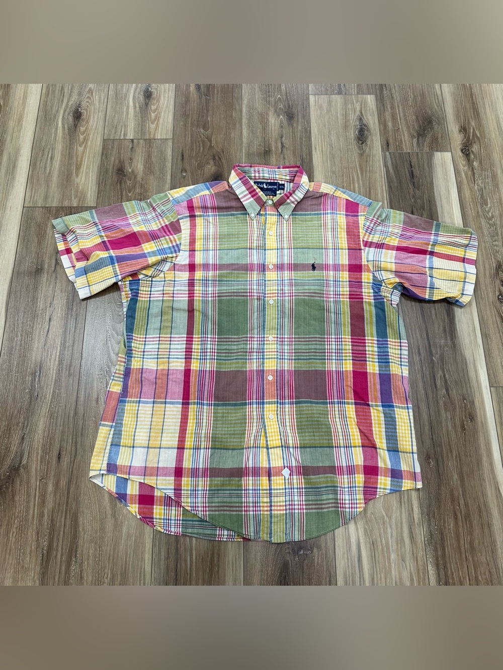 Vintage 90s Polo Ralph Lauren Madras Plaid Shirt, XXL